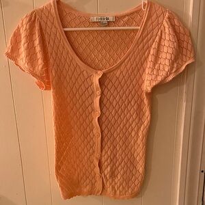 Forever 21 Peach Button-Down Knit Cardigan